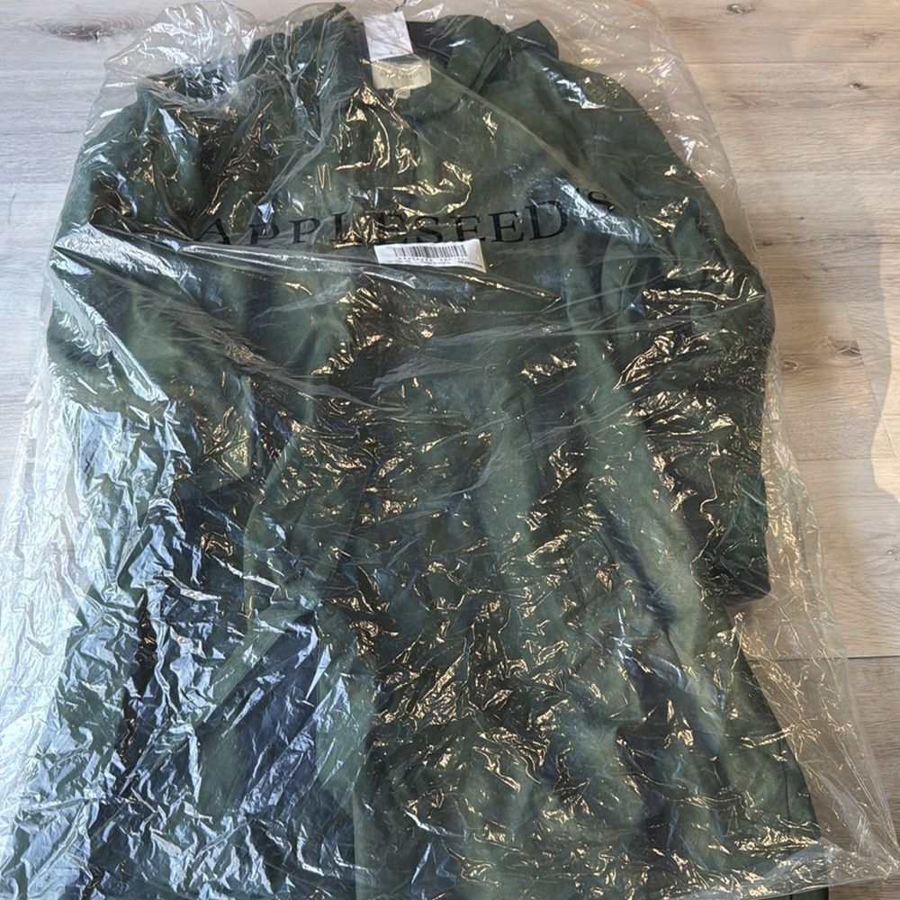 Appleseeds‎ Three-Quarter Microsuede Hooded Balmacaan green size xl NWT in pkg - Picture 2 of 5